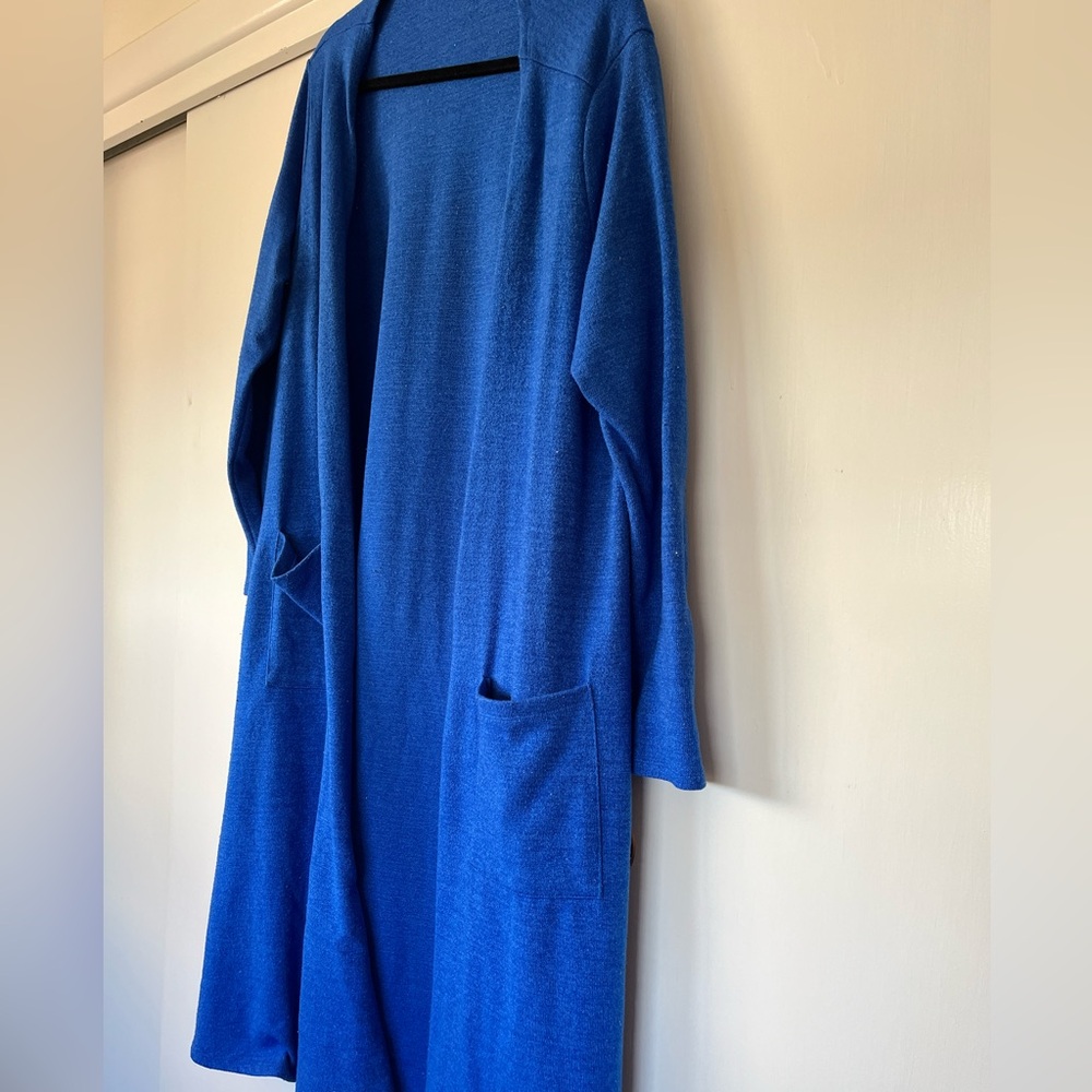 Blue size large Lularoe Sarah style long cardigan